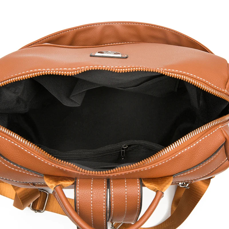 2023 New Multifunction Backpack Women PU Leather Backpack Large Capacity School Bags for Girls Fashion Female Bagpack Mochila