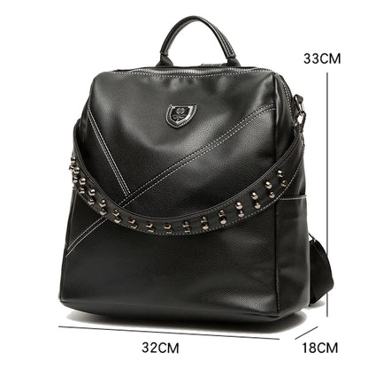 2023 New Multifunction Backpack Women PU Leather Backpack Large Capacity School Bags for Girls Fashion Female Bagpack Mochila