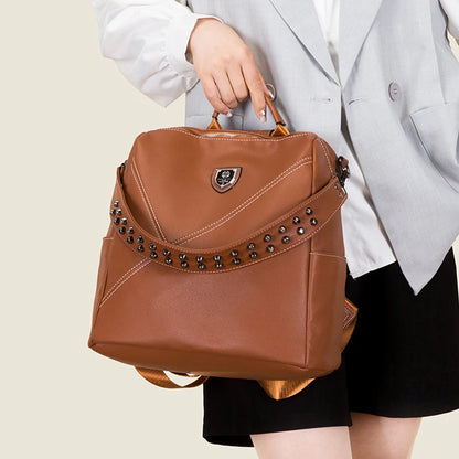2023 New Multifunction Backpack Women PU Leather Backpack Large Capacity School Bags for Girls Fashion Female Bagpack Mochila