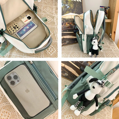 2023 New Multiple Pockets Waterproof Nylon Women Backpack Female High Quality Travel Bookbag For Teenage Girl Boys School Bag