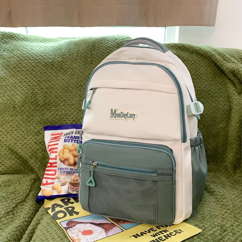 2023 New Multiple Pockets Waterproof Nylon Women Backpack Female High Quality Travel Bookbag For Teenage Girl Boys School Bag