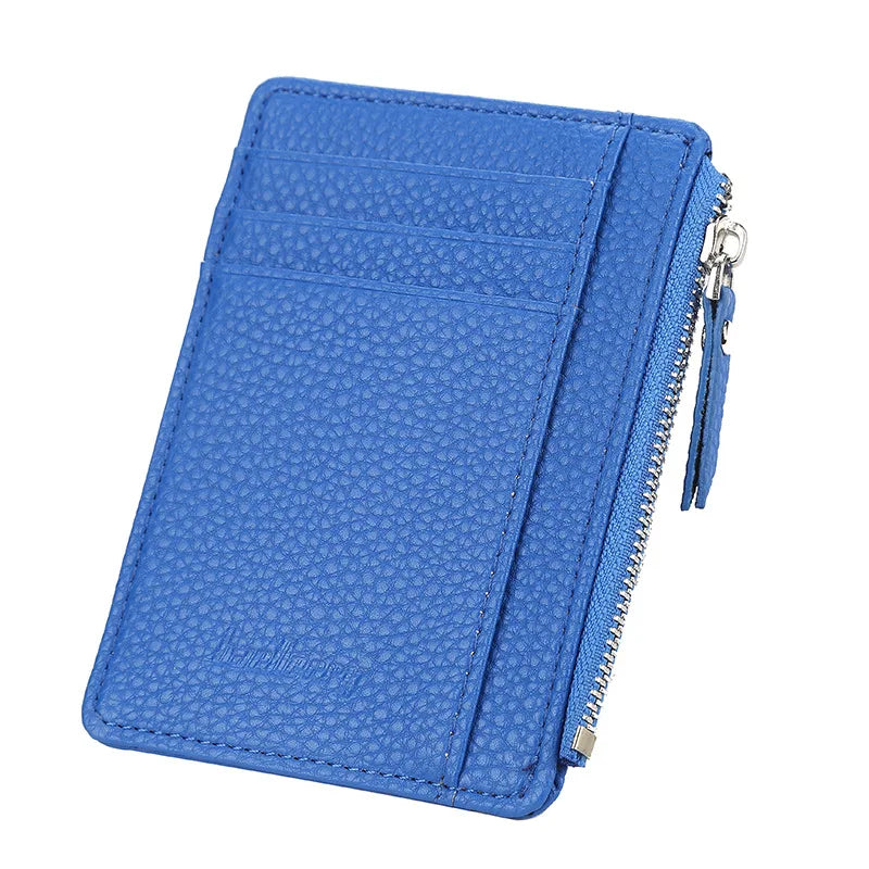 2023 New PU Card Holder Case Men Women Credit Passport Card ID Bag Zipper Girls Unisex Coin Wallet Purse Male tarjetero carteira