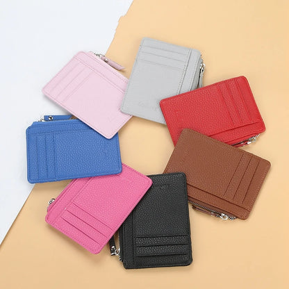 2023 New PU Card Holder Case Men Women Credit Passport Card ID Bag Zipper Girls Unisex Coin Wallet Purse Male tarjetero carteira