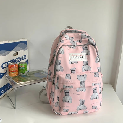 2023 New Printing Multi-Pocket Female Woman Backpack Book School Bag for Teenage Girls Boys Student Women's Travel Rucksack
