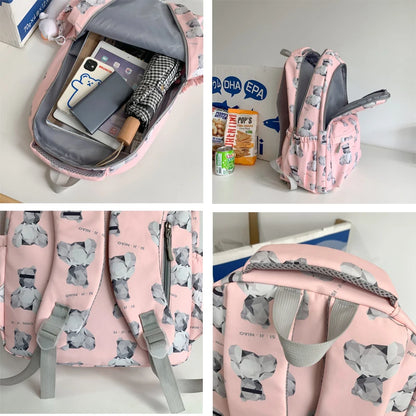 2023 New Printing Multi-Pocket Female Woman Backpack Book School Bag for Teenage Girls Boys Student Women's Travel Rucksack