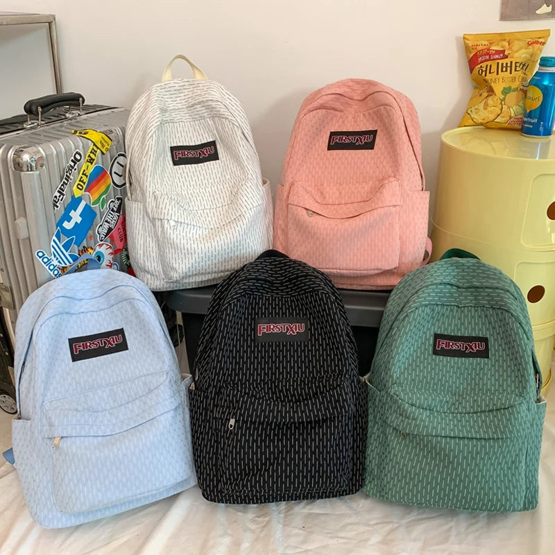 2023 New Simple Design Women Backpack Female Cool Waterproof Nylon Travel Bag Large Capacity Schoolbag Girl Student Bookbag