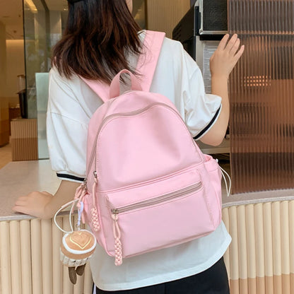 2023 New Small Solid Color Woman Backpack Female Travel Rucksack Schoolbag For Teenage Girls