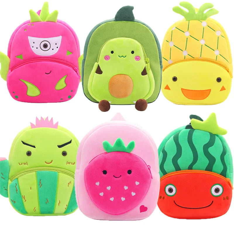 2023 New Toddler Kids School Bags Cartoon Fruit Children School Backpacks 2-5 Years Old Girl Boys Kindergarten Pineapple Bag
