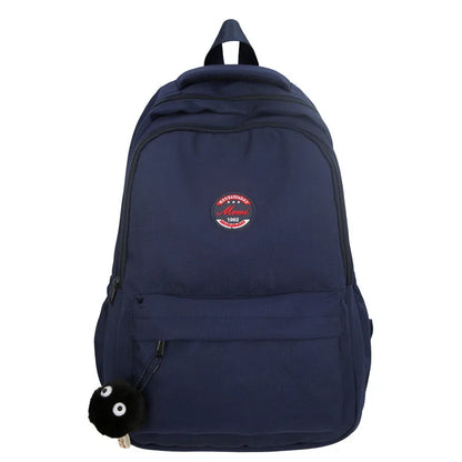 2023 New Unisex Large Capacity Student Backpack Korean Solid Color Boys Girls Book Pack Nylon Waterproof Travel Bag Schoolbag