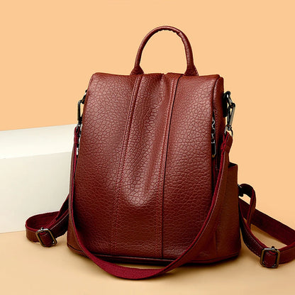 2023 New Vintage Women Backpack Large Capacity School Bags for Teenagers Girls School Backpack High Quality Leather Shoulder Bag