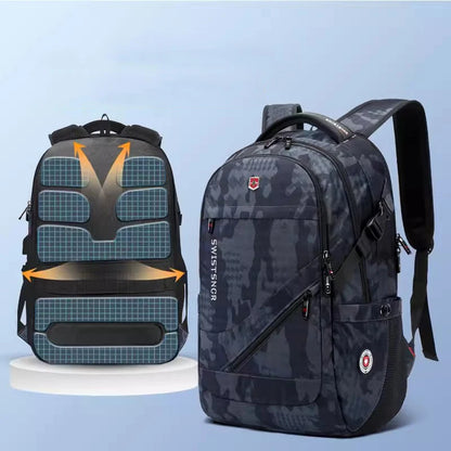 2023 New Waterproof Man Backpack Fit 17inch Laptop USB Charging Backpack Women Oxford Travel Male Bag Vintage School Bag Mochila