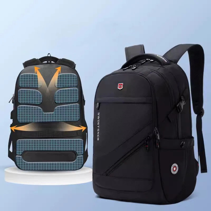 2023 New Waterproof Man Backpack Fit 17inch Laptop USB Charging Backpack Women Oxford Travel Male Bag Vintage School Bag Mochila