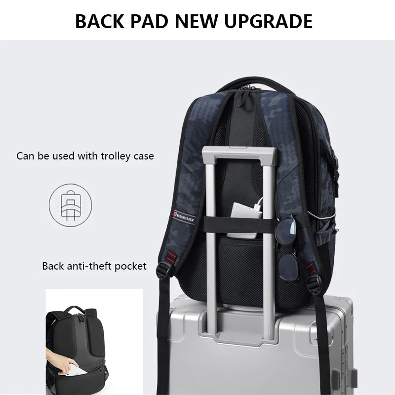 2023 New Waterproof Man Backpack Fit 17inch Laptop USB Charging Backpack Women Oxford Travel Male Bag Vintage School Bag Mochila