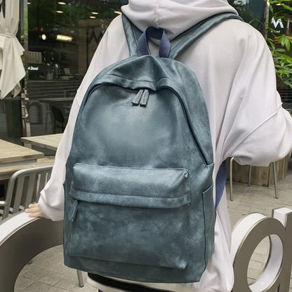 2023 New Woman Backpack PU Leather Rucksack Women's Knapsack Multi-pocket Bagpacks School Bags for Teenage Girls Boys Mochila