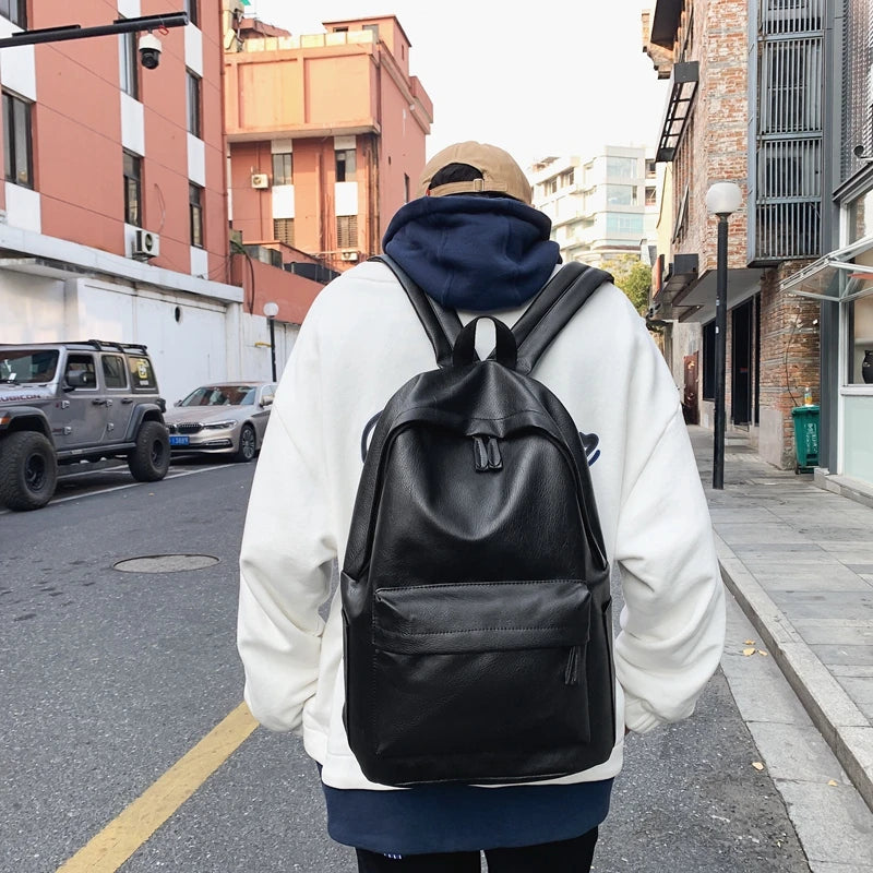 2023 New Woman Backpack PU Leather Rucksack Women's Knapsack Multi-pocket Bagpacks School Bags for Teenage Girls Boys Mochila