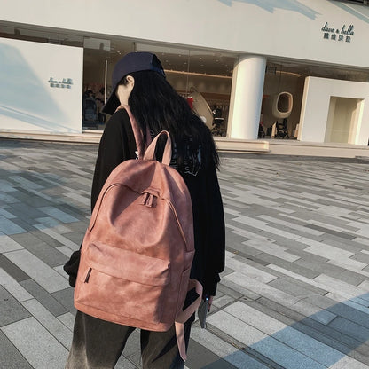 2023 New Woman Backpack PU Leather Rucksack Women's Knapsack Multi-pocket Bagpacks School Bags for Teenage Girls Boys Mochila