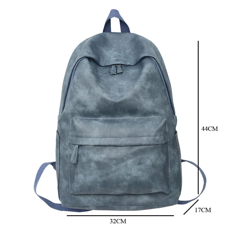 2023 New Woman Backpack PU Leather Rucksack Women's Knapsack Multi-pocket Bagpacks School Bags for Teenage Girls Boys Mochila