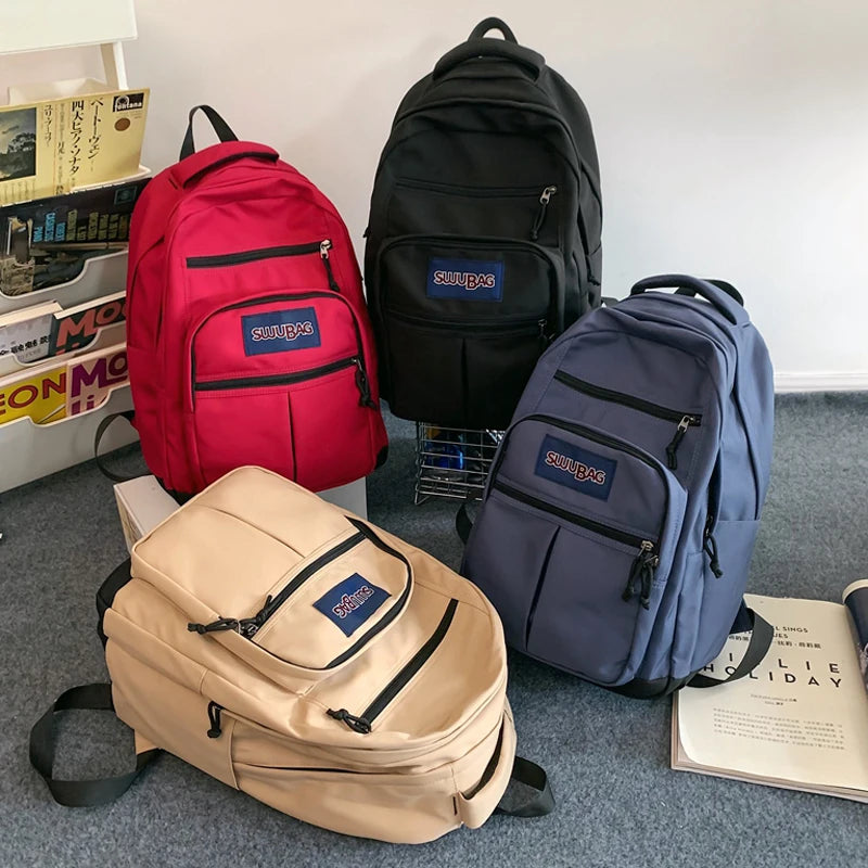 2023 New Woman Man Large Capacity Backpack Schoolbag For Teenage Girls Boys Casual Travel Rucksack College Student Bagpack