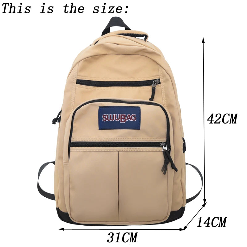 2023 New Woman Man Large Capacity Backpack Schoolbag For Teenage Girls Boys Casual Travel Rucksack College Student Bagpack