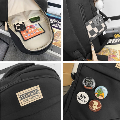 2023 New Woman Man School Backpack Cute Schoolbag For Teenage Girls Boys Large Capacity Student Book Rucksack Mochila