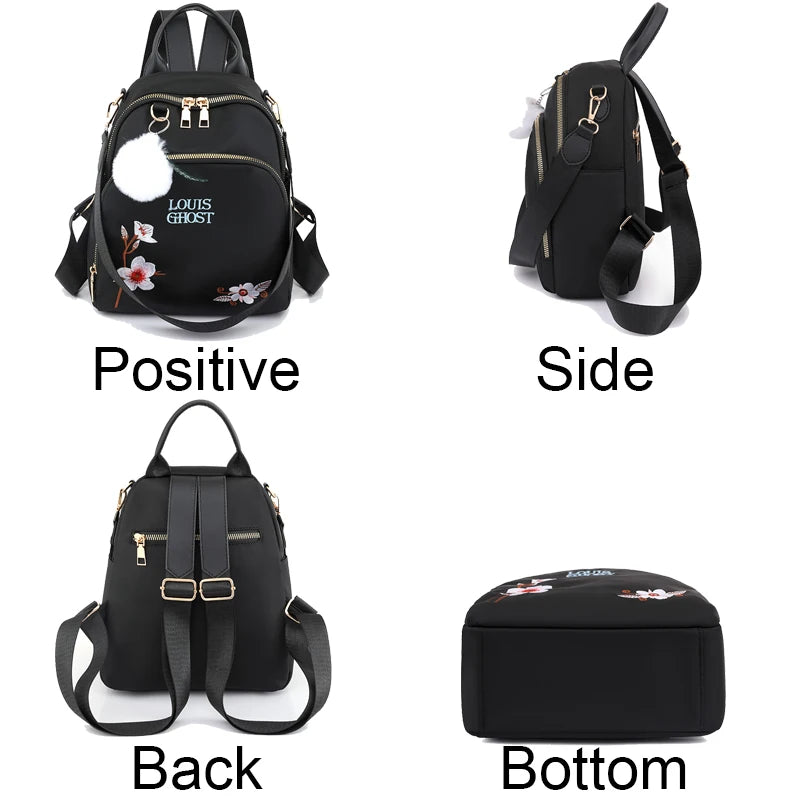 2023 New Women Backpack High Quality Oxford Anti-theft Travel Shoulder Bag Fashion Pendant School Bags For Teenagers Girls Sac