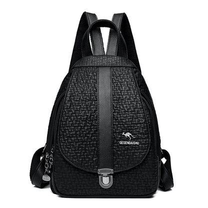 2023 New Women Backpack Luxury High Quality Leather Fashion Shoulder Bag Female Multifunction Large Capacity Travel Knapsack Sac