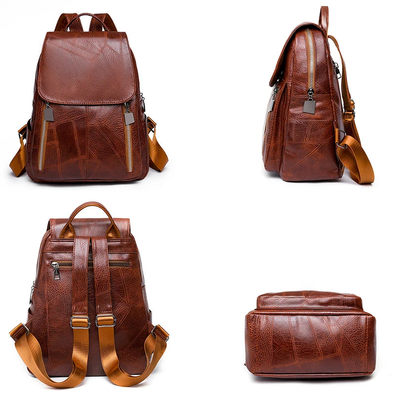 2023 New Women Leather Backpacks Fashion Shoulder Bags Female Backpack Ladies Travel Backpack School Bags For Girls Sac a Dos
