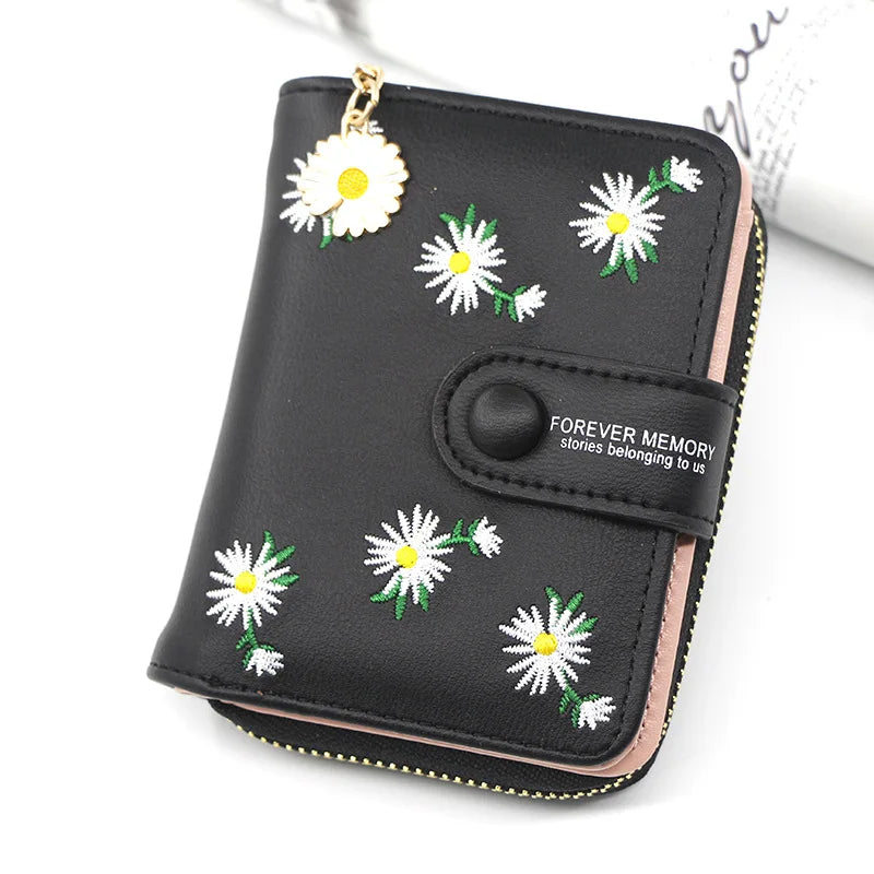 2023 New Women Pink Wallets Luxury Brand Red Small Mini Coin Purse Hasp Card Holder Lady Wallet Zipper Female Leather Buckle