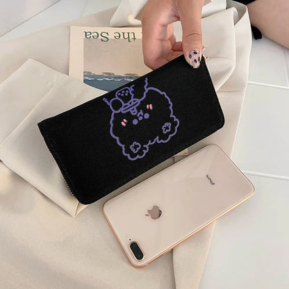2023 Red Heart A Women Wallets Large Capacity Canvas Lady Purse Handbags Girls Student Zipper Mobile Bag Coins Wallet carteira