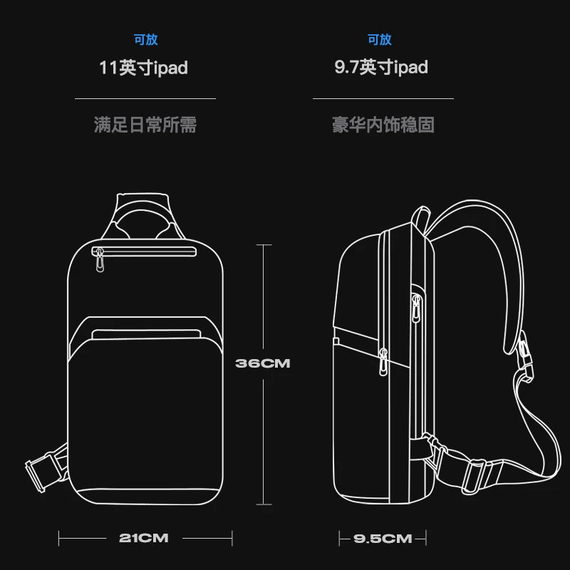 2023 Shoulder Bag Men Waterproof USB Male Crossbody Bag Women Short Travel Messenger Chest Sling Fashion Designer Chest Bag