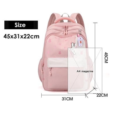 2023 Simple Fashion Girls School Backpacks Light Elementary Student School Bags Large Capacity Travel Bookbag Kawaii Back Pack