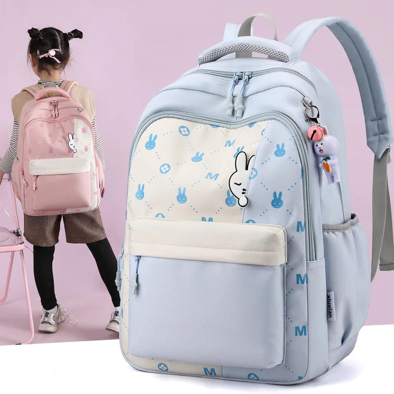 2023 Simple Fashion Girls School Backpacks Light Elementary Student School Bags Large Capacity Travel Bookbag Kawaii Back Pack