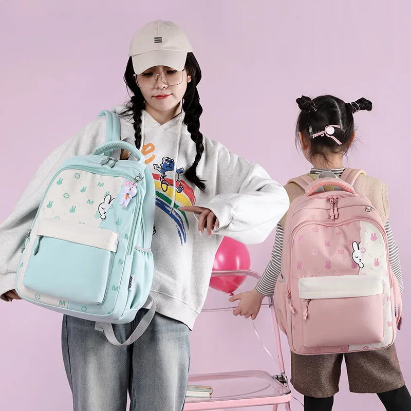 2023 Simple Fashion Girls School Backpacks Light Elementary Student School Bags Large Capacity Travel Bookbag Kawaii Back Pack