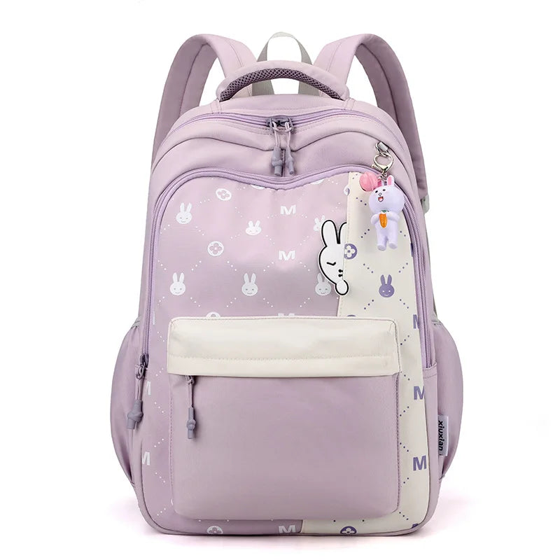 2023 Simple Fashion Girls School Backpacks Light Elementary Student School Bags Large Capacity Travel Bookbag Kawaii Back Pack