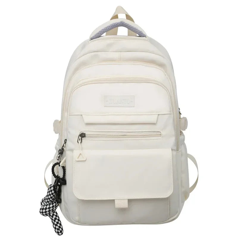 2023 Simple student bag solid color schoolbag youth large capacity travel backpack High quality canvas schoolbag fashion bags