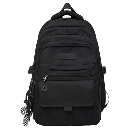 2023 Simple student bag solid color schoolbag youth large capacity travel backpack High quality canvas schoolbag fashion bags