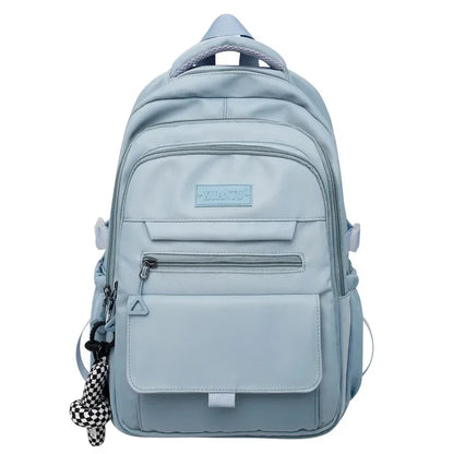 2023 Simple student bag solid color schoolbag youth large capacity travel backpack High quality canvas schoolbag fashion bags