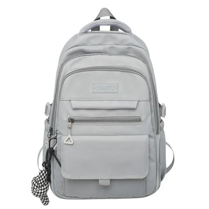 2023 Simple student bag solid color schoolbag youth large capacity travel backpack High quality canvas schoolbag fashion bags