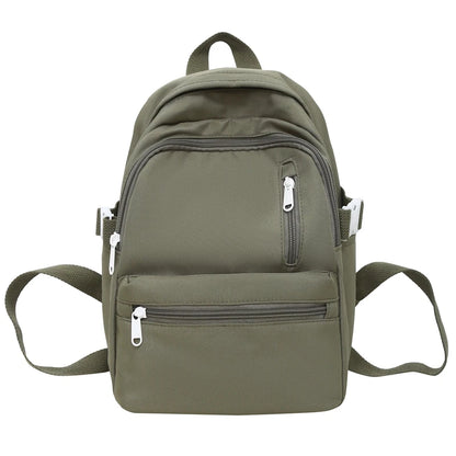 2023 Small Waterproof Solid Color Nylon Women Backpack College Style Travel Rucksack School Bags for Teenage Girl Boys New