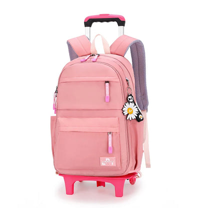 2023 Student School bag Rolling Backpack kids Trolley bag girl school backpack Multifunctional child waterproof backpack wheels
