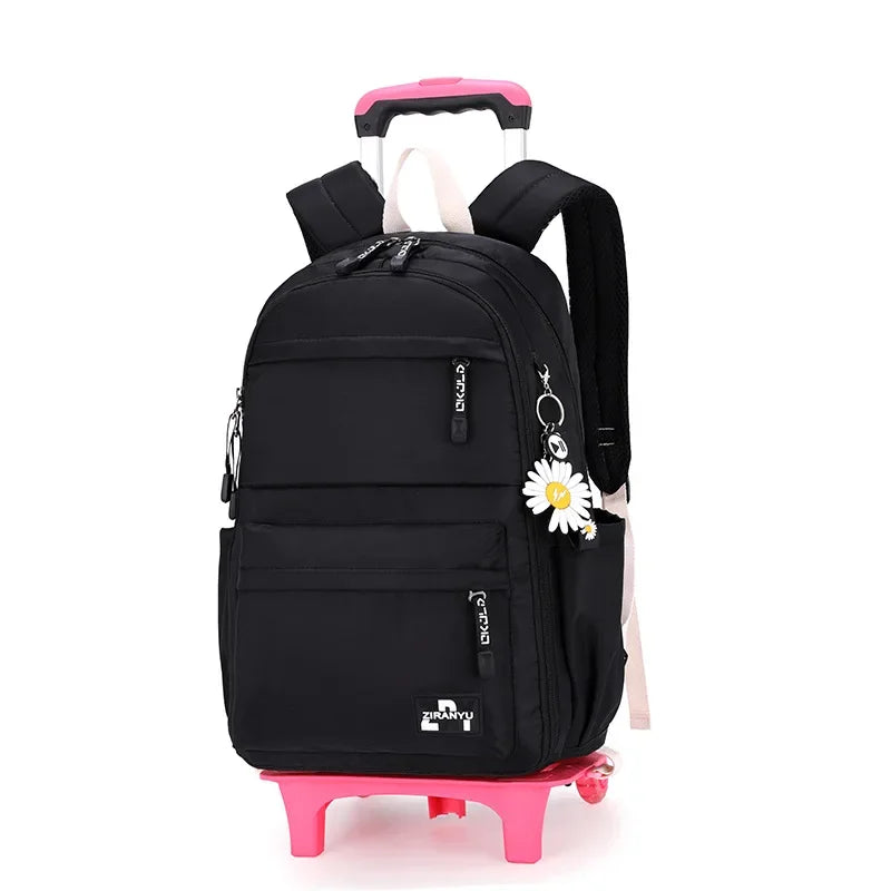 2023 Student School bag Rolling Backpack kids Trolley bag girl school backpack Multifunctional child waterproof backpack wheels
