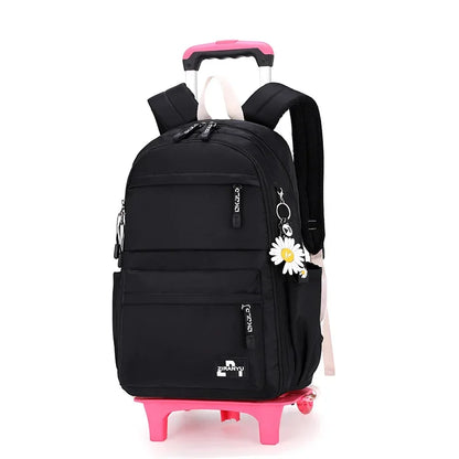 2023 Student School bag Rolling Backpack kids Trolley bag girl school backpack Multifunctional child waterproof backpack wheels