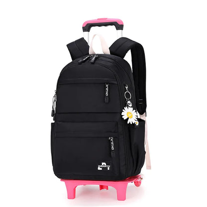 2023 Student School bag Rolling Backpack kids Trolley bag girl school backpack Multifunctional child waterproof backpack wheels