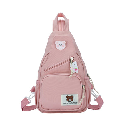 2023 Summer New Multifunctional Women's Backpack Contrasting Color Design Fashion Shoulder Bag Casual Small Student Backpack