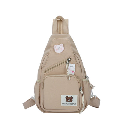 2023 Summer New Multifunctional Women's Backpack Contrasting Color Design Fashion Shoulder Bag Casual Small Student Backpack