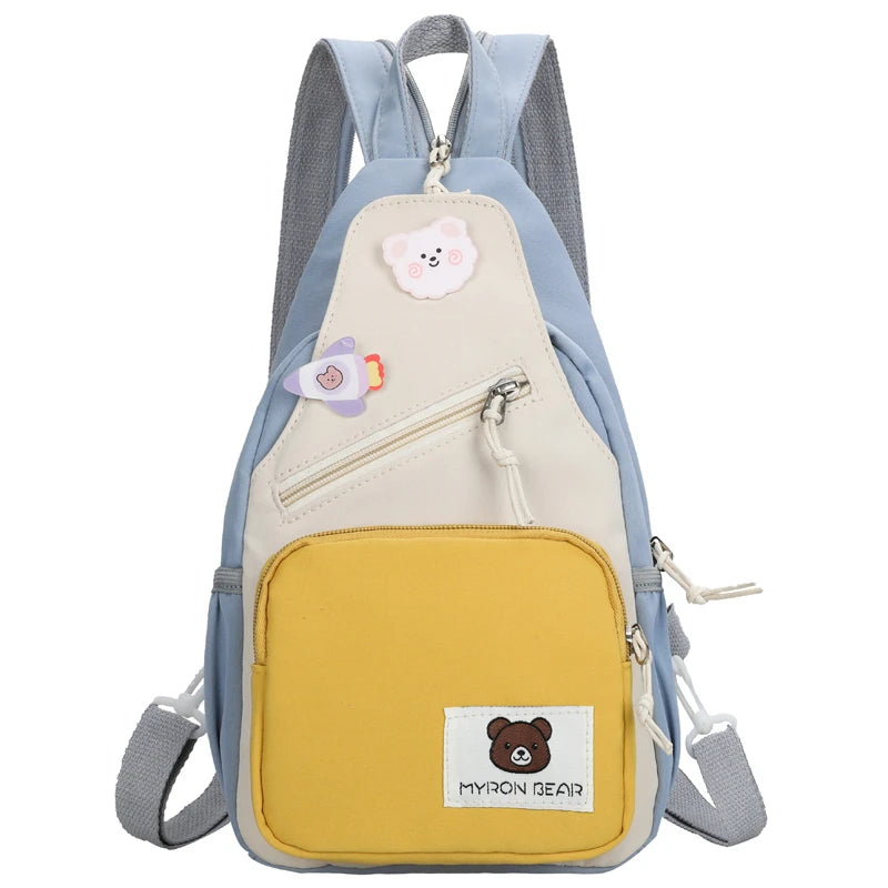 2023 Summer New Multifunctional Women's Backpack Contrasting Color Design Fashion Shoulder Bag Casual Small Student Backpack
