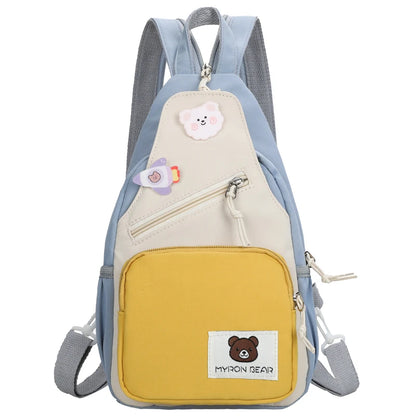 2023 Summer New Multifunctional Women's Backpack Contrasting Color Design Fashion Shoulder Bag Casual Small Student Backpack