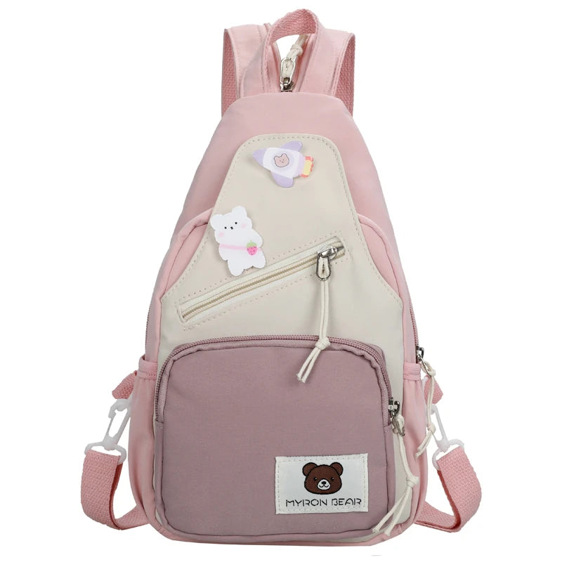 2023 Summer New Multifunctional Women's Backpack Contrasting Color Design Fashion Shoulder Bag Casual Small Student Backpack