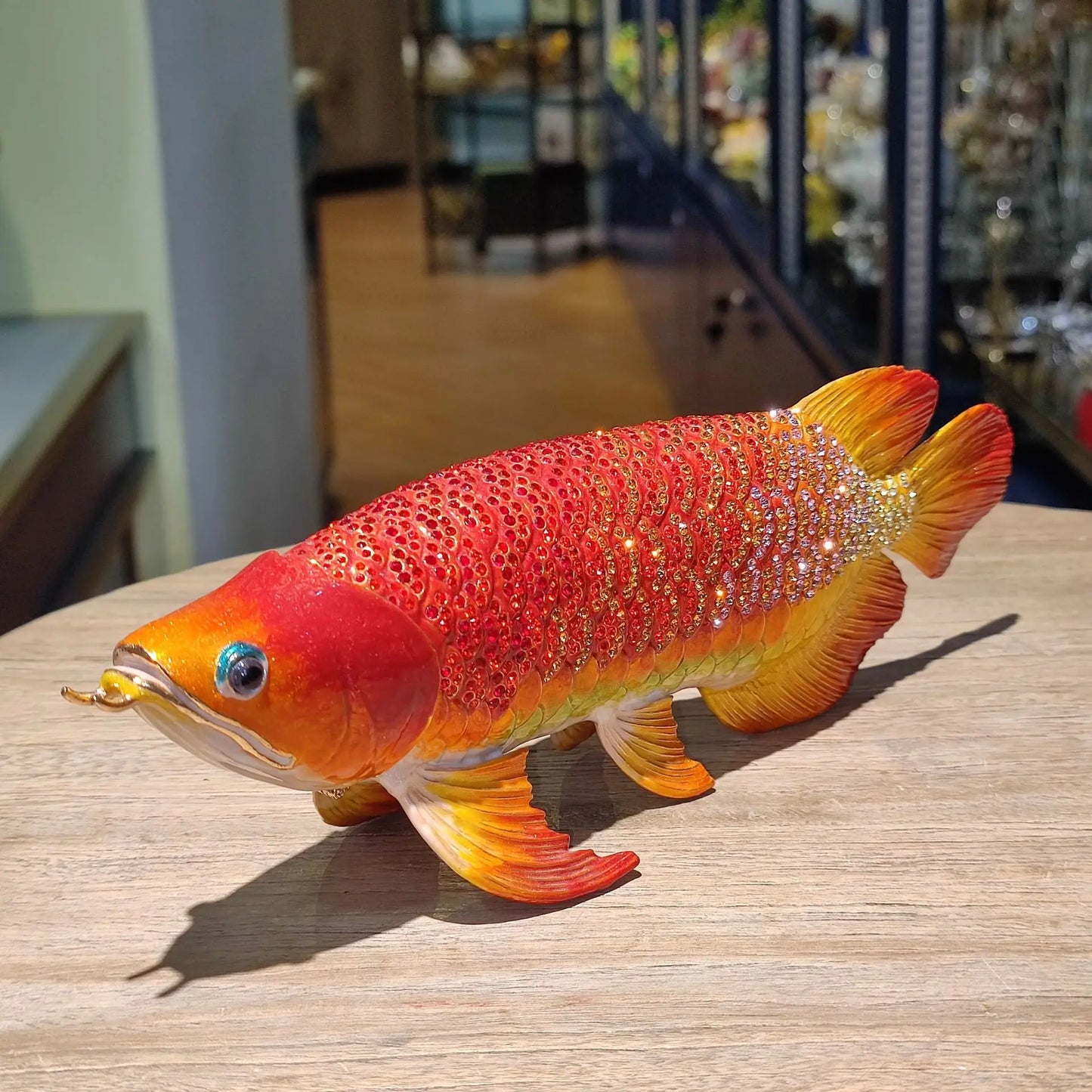 2023 TOP Geomantic omen Home Company business Decorative bring wealth money GOOD LUCK gold Dragon Arowana fish diamond Statue