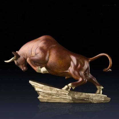 2023 TOP grade guest company office boss GIFT  business stock market Mascot Money Drawing Wealth Charging Bull bronze statue